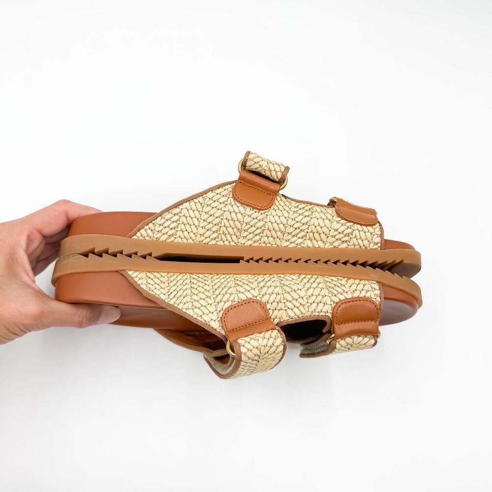 Gucci GG Logo Monogram Raffia Sandals Slides EU 38 US 8 - Picture 7 of 12